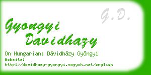 gyongyi davidhazy business card